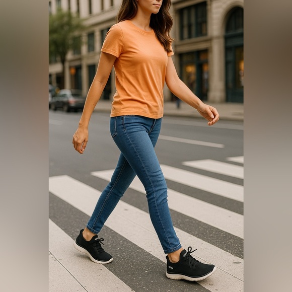 Skechers Swift Fit Sneakers Women’s 8.5 Black Hands-Free Slip-On Comfort NWT - Picture 2 of 11